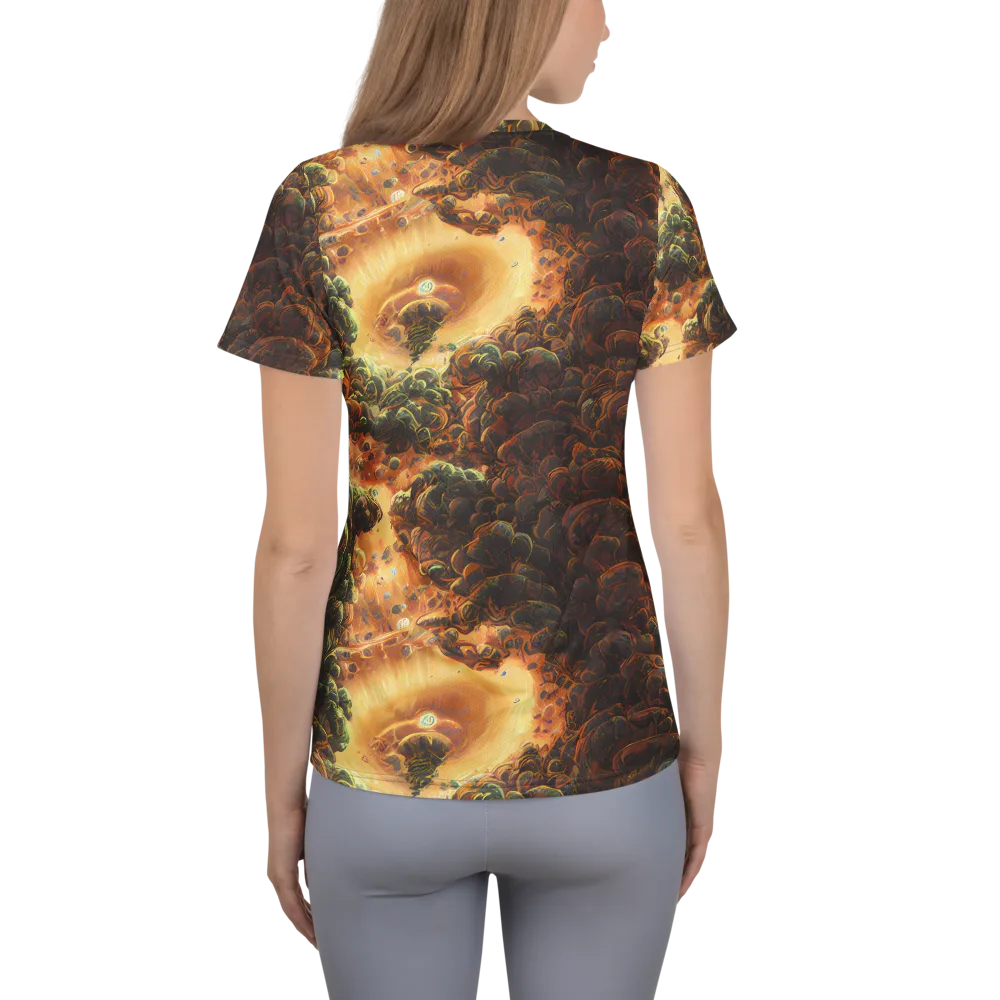 Volcanic Cascade on Women's Athletic T-Shirt — Back