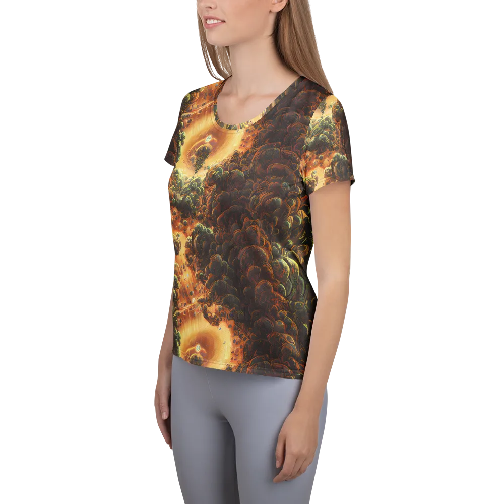 Volcanic Cascade on Women's Athletic T-Shirt — Left