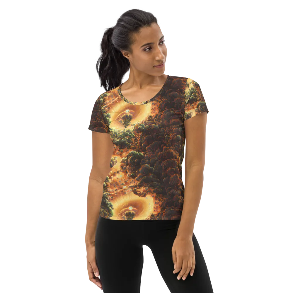 Volcanic Cascade on Women's Athletic T-Shirt — Front