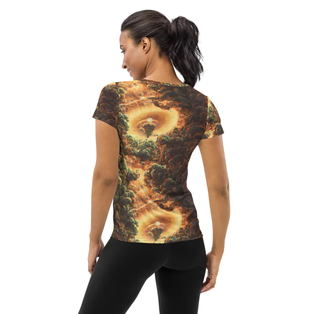Volcanic Cascade on Women's Athletic T-Shirt — Back