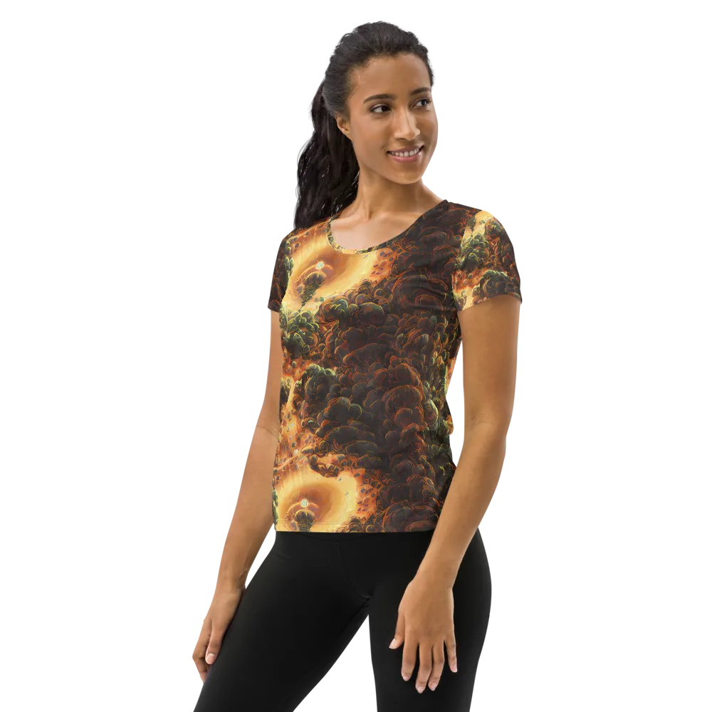 Volcanic Cascade on Women's Athletic T-Shirt — Left