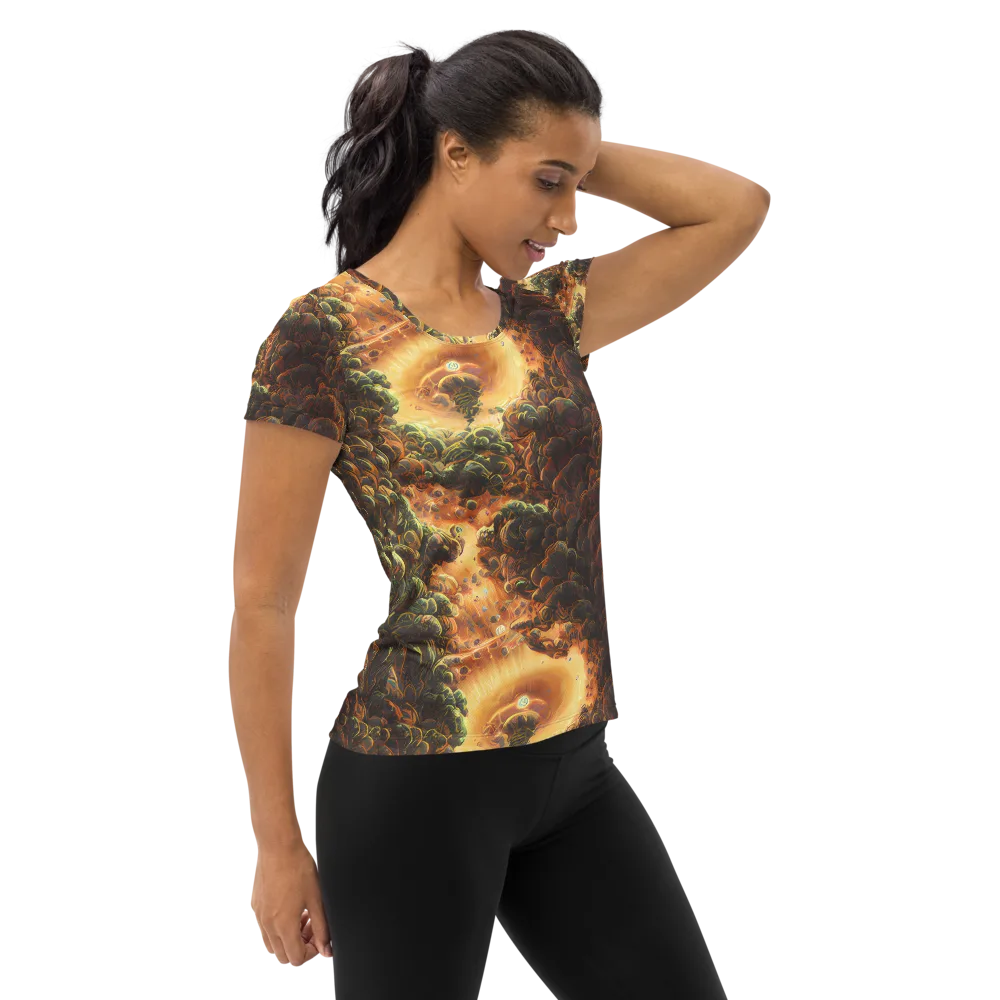 Volcanic Cascade on Women's Athletic T-Shirt — Right