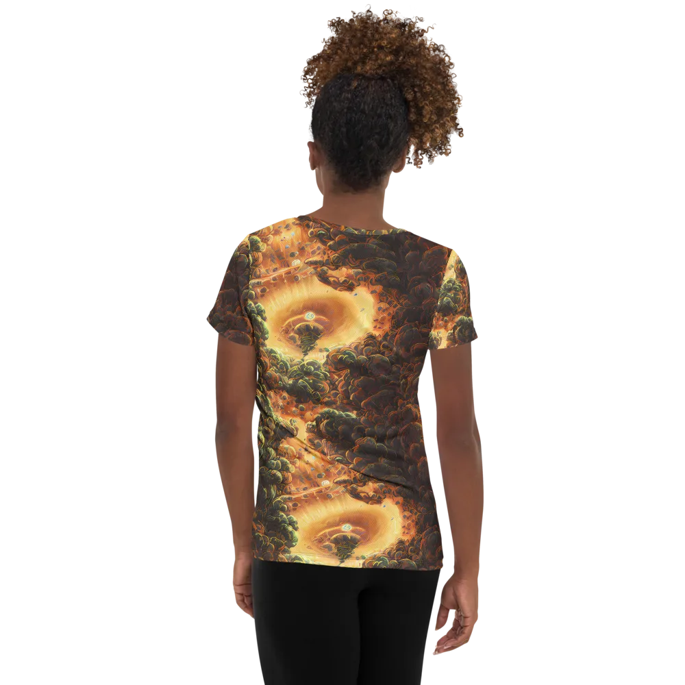 Volcanic Cascade on Women's Athletic T-Shirt — Back