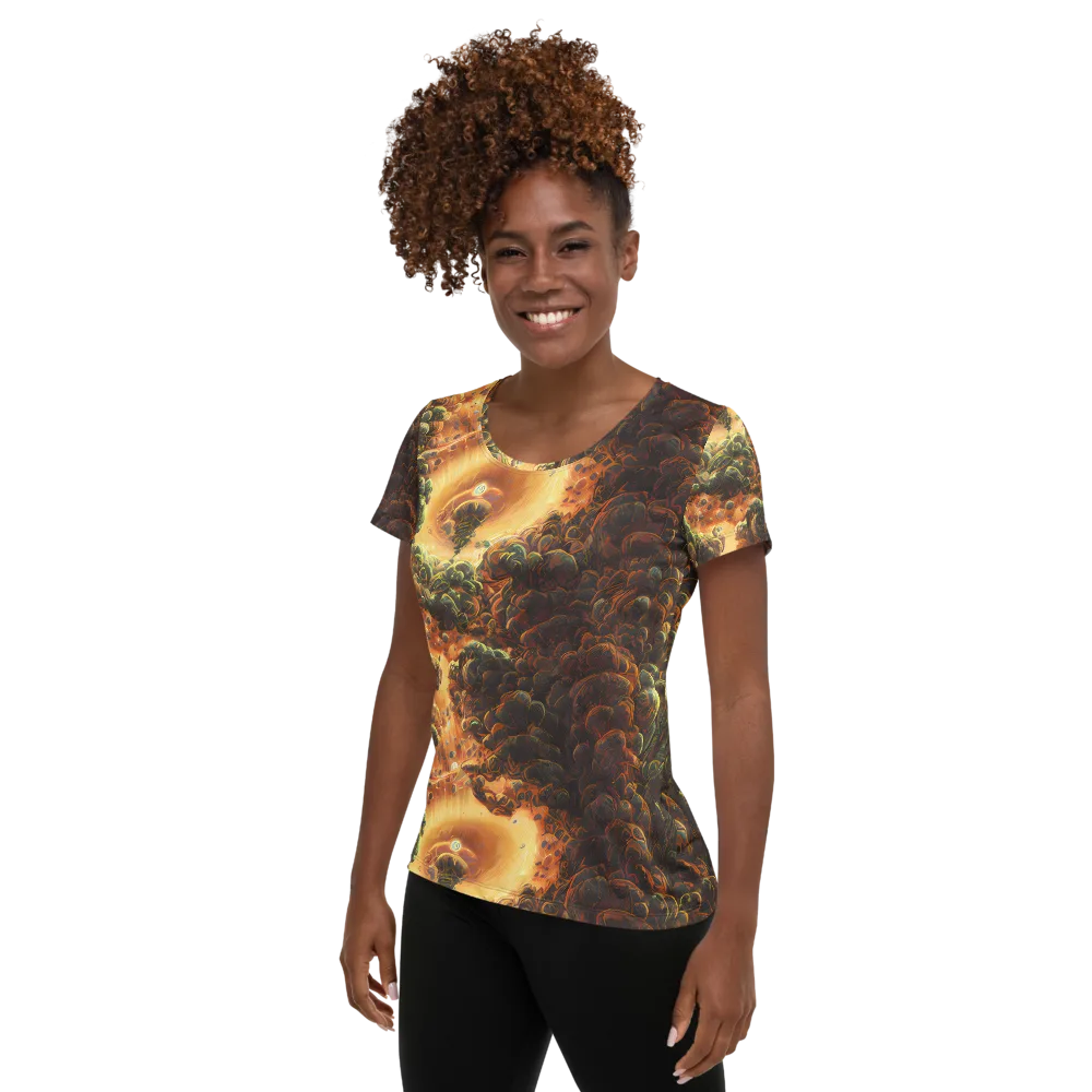 Volcanic Cascade on Women's Athletic T-Shirt — Left