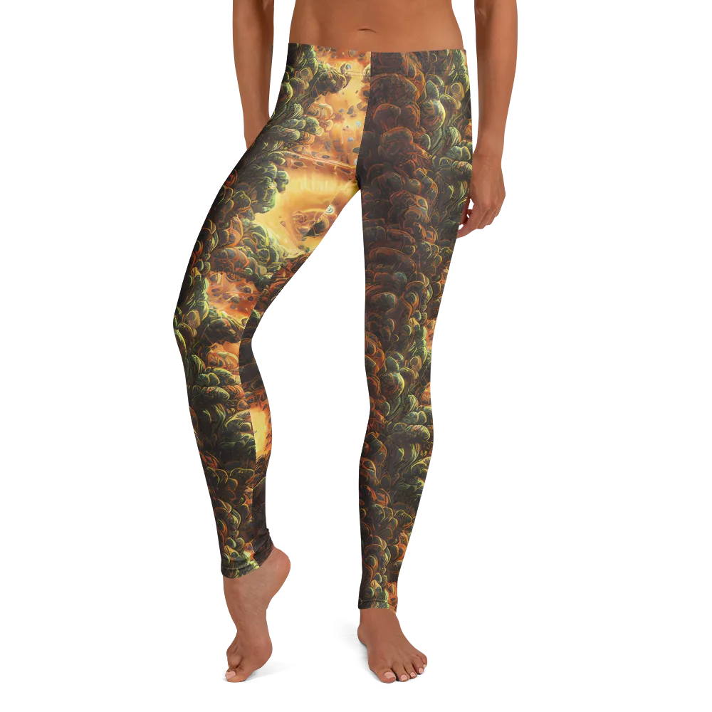 Volcanic Cascade on Leggings — Front