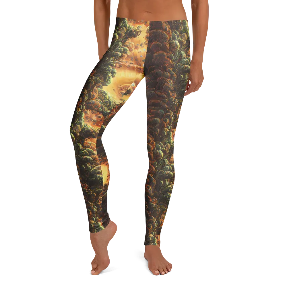 Volcanic Cascade on Leggings — Front