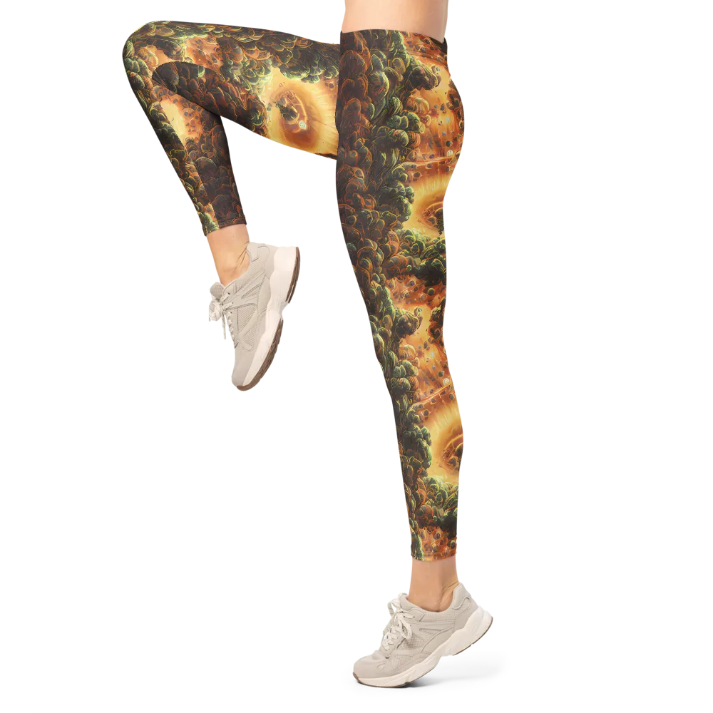 Volcanic Cascade on Leggings — Left