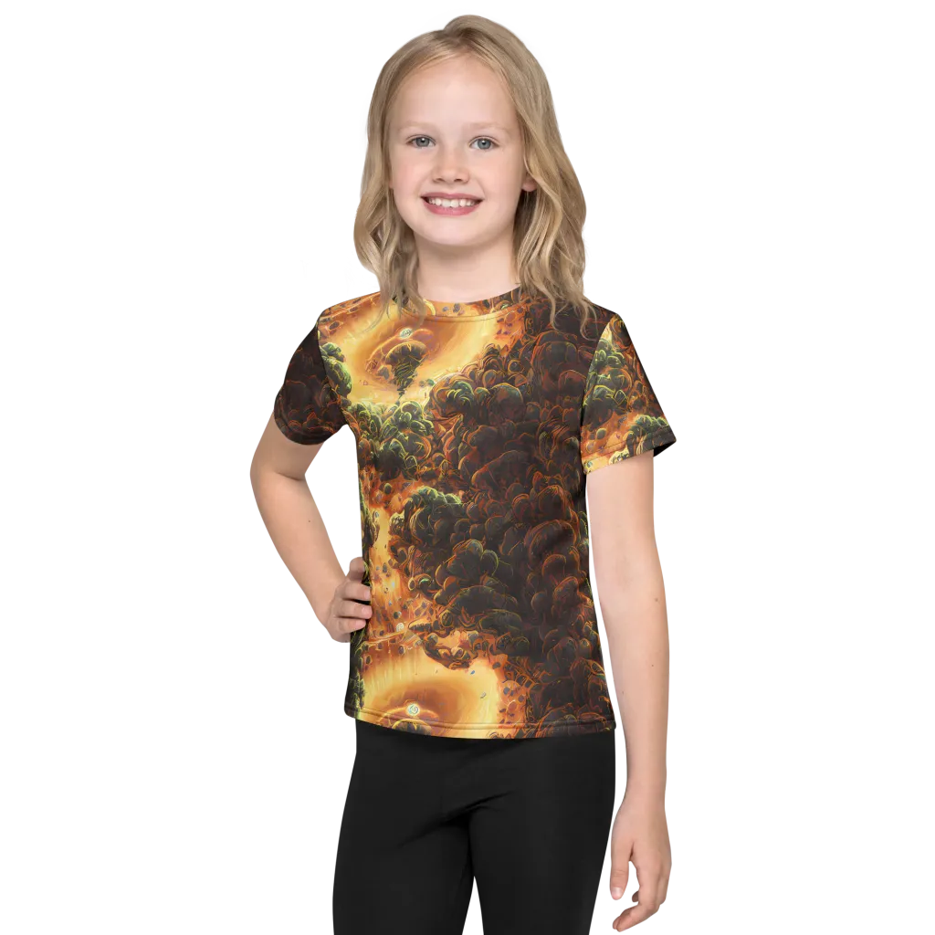 Volcanic Cascade on Kids Crew Neck T-Shirt — Front