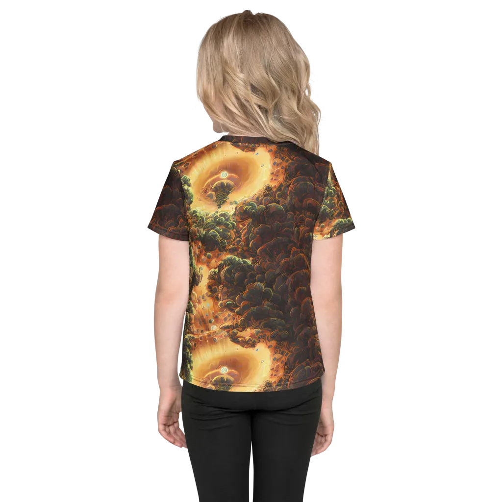 Volcanic Cascade on Kids Crew Neck T-Shirt — Back