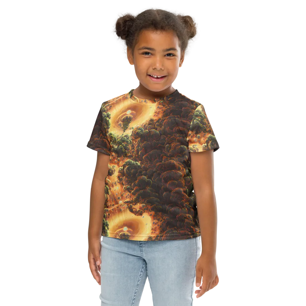 Volcanic Cascade on Kids Crew Neck T-Shirt — Front