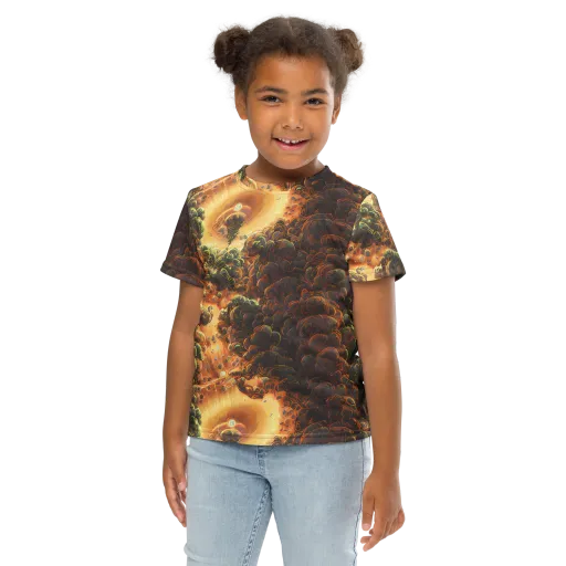 Volcanic Cascade on a Kids Crew Neck T-Shirt