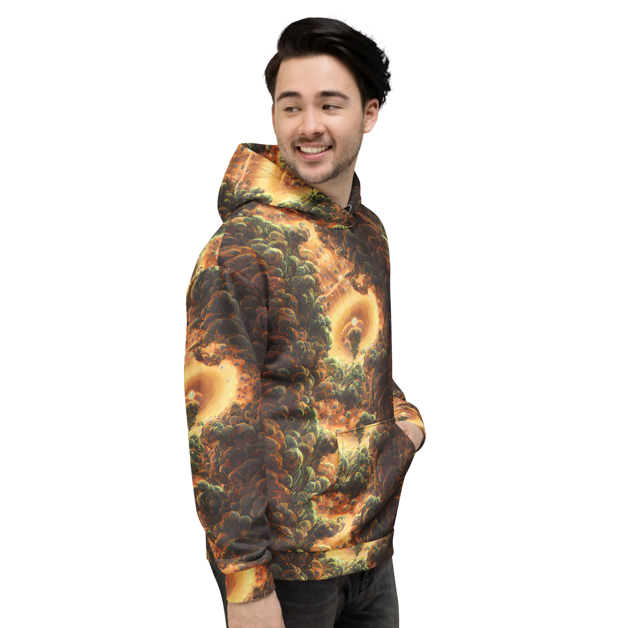 Volcanic Cascade on Hoodie — Right