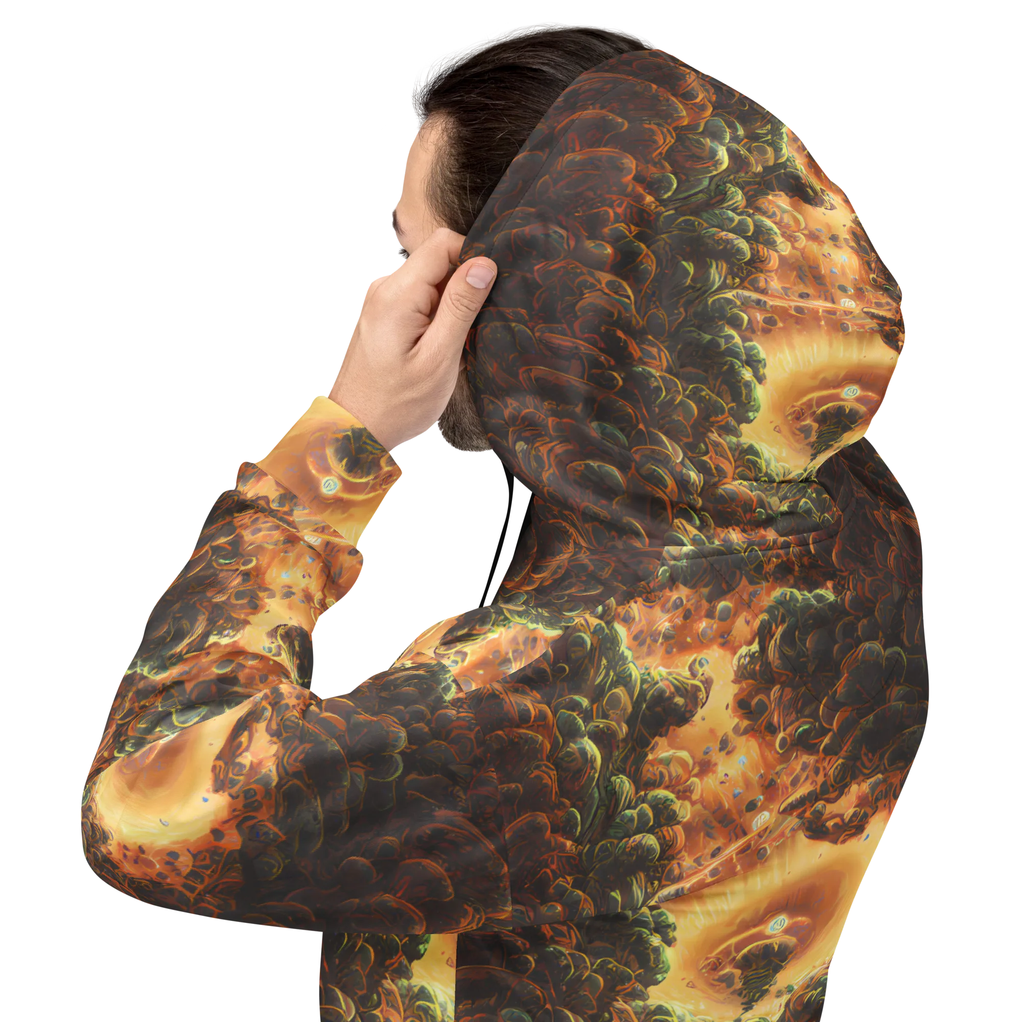 Volcanic Cascade on Hoodie — Back