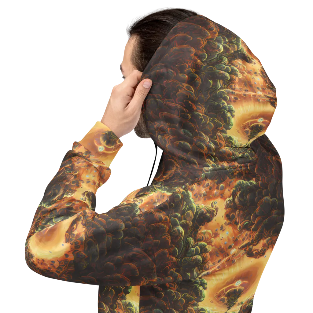 Volcanic Cascade on Hoodie — Back