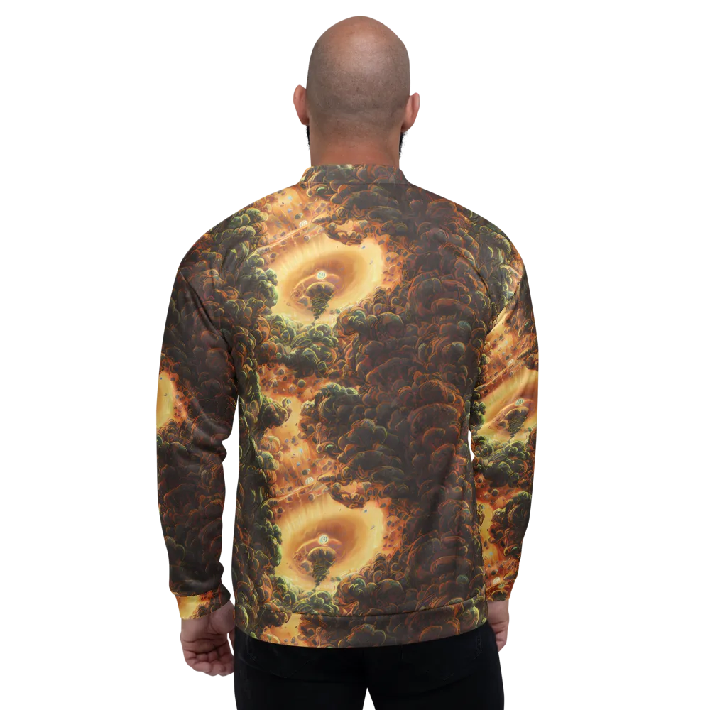 Volcanic Cascade on Bomber Jacket — Back