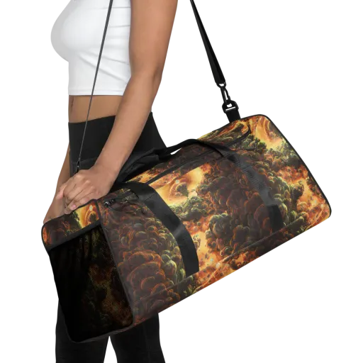 Volcanic Cascade on a Duffle Bag