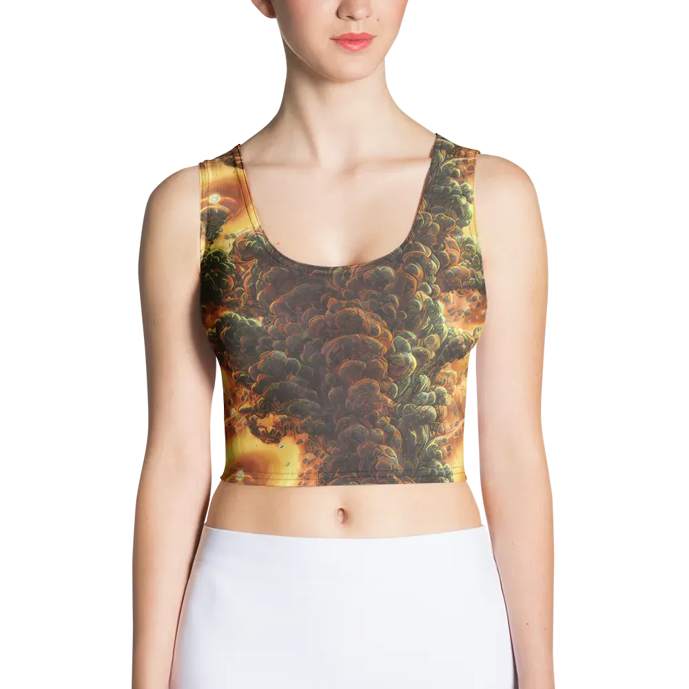 Volcanic Cascade on Crop Top — Front