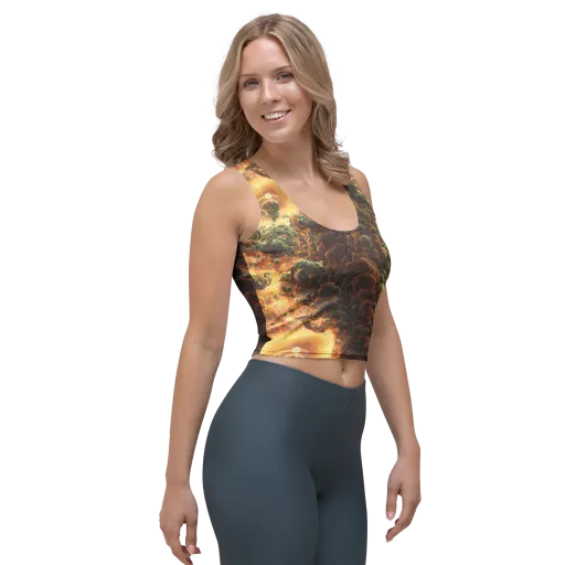 Volcanic Cascade on a Crop Top