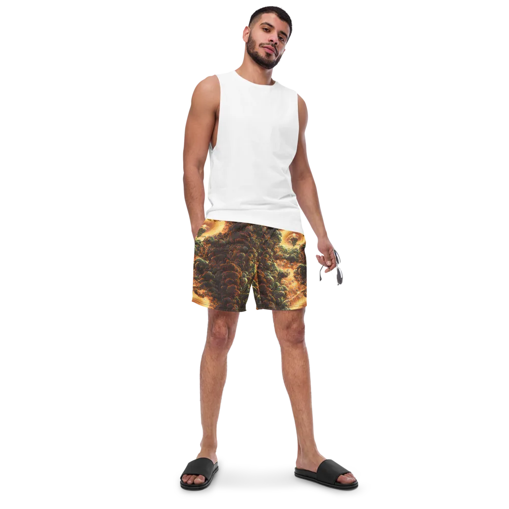 Volcanic Cascade on Swim Trunks — Front