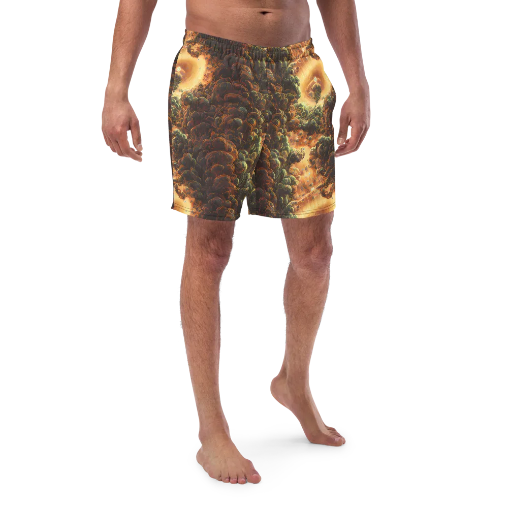 Volcanic Cascade on Swim Trunks — Front