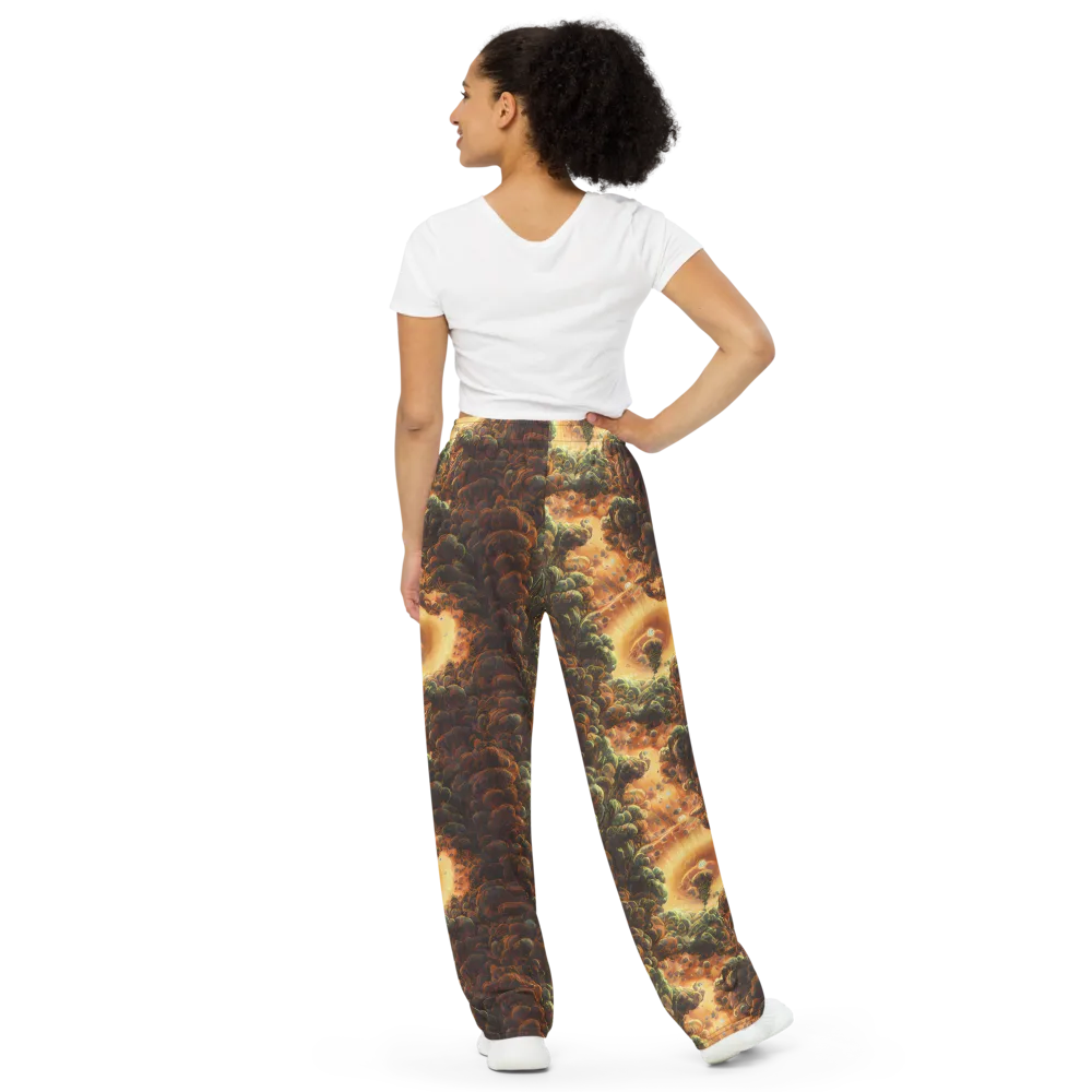 Volcanic Cascade on Wide-Leg Pants — Back