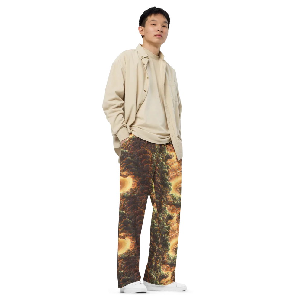 Volcanic Cascade on Wide-Leg Pants — Right Front