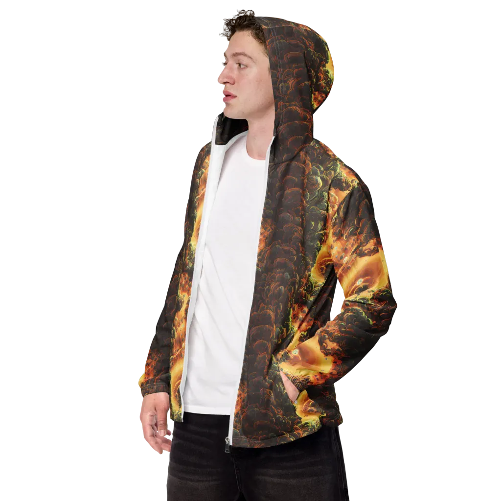 Volcanic Cascade on Men's Windbreaker — Left Front