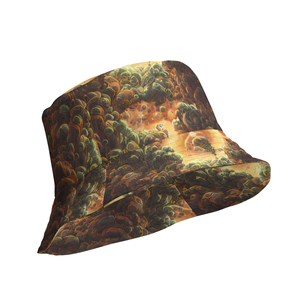 Volcanic Cascade on Reversible Bucket Hat — Product details Outside