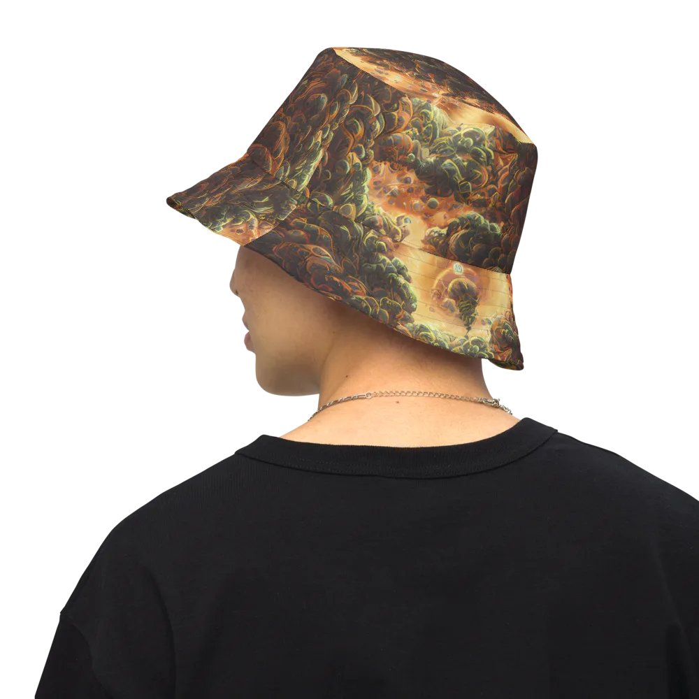 Volcanic Cascade on Reversible Bucket Hat — Back Inside