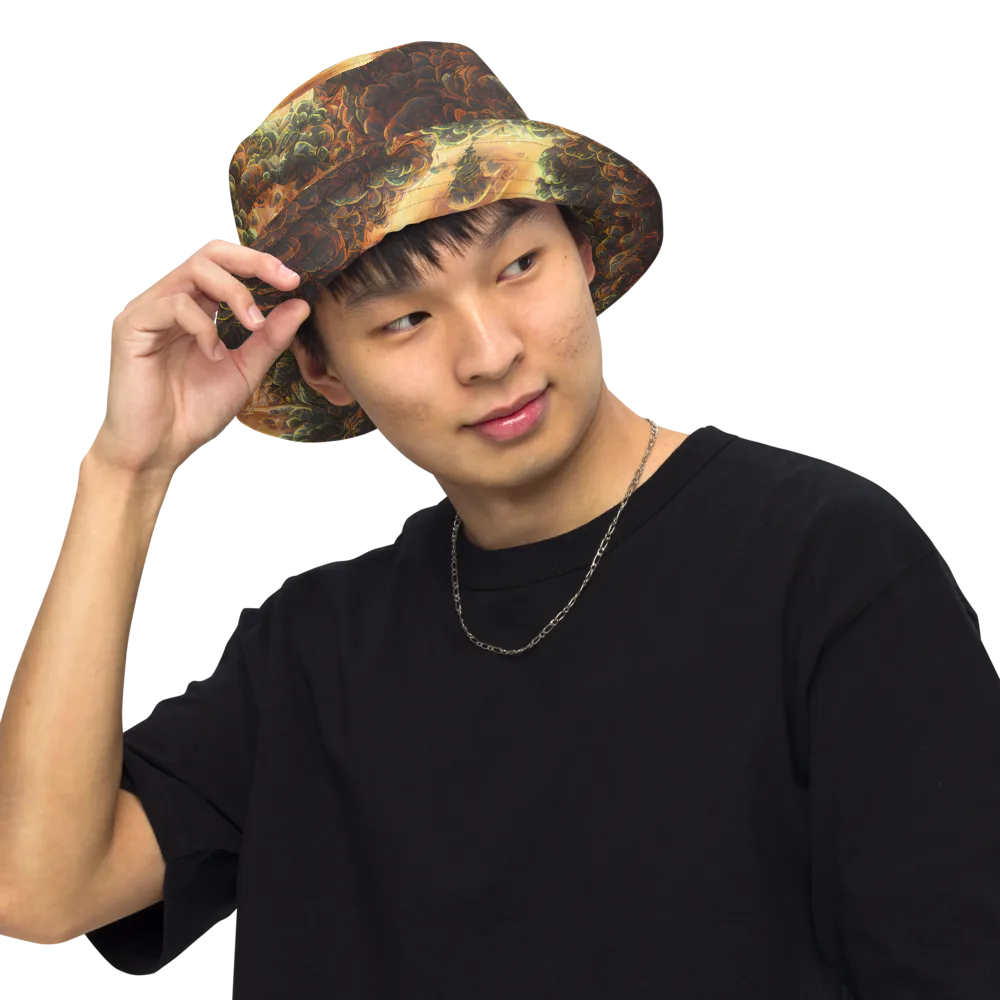 Volcanic Cascade on Reversible Bucket Hat — Front Inside
