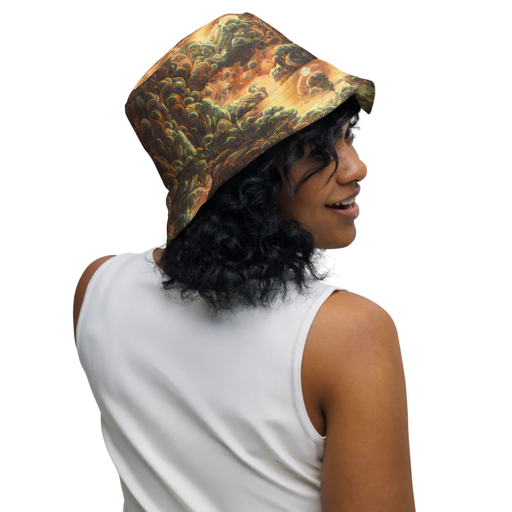 Volcanic Cascade on Reversible Bucket Hat — Right Outside