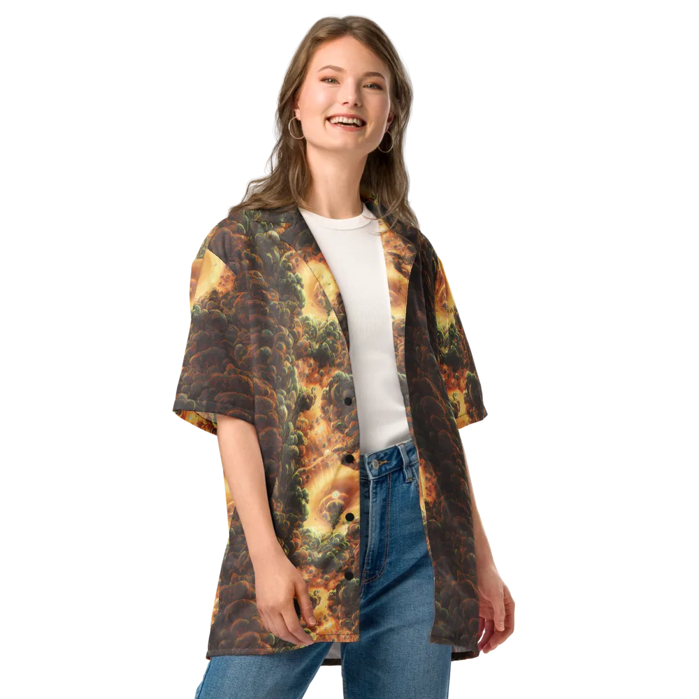 Volcanic Cascade on Button Shirt — Front