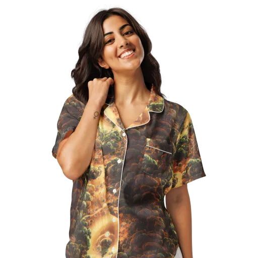 Volcanic Cascade on a Women's Short Sleeve Pajama Top