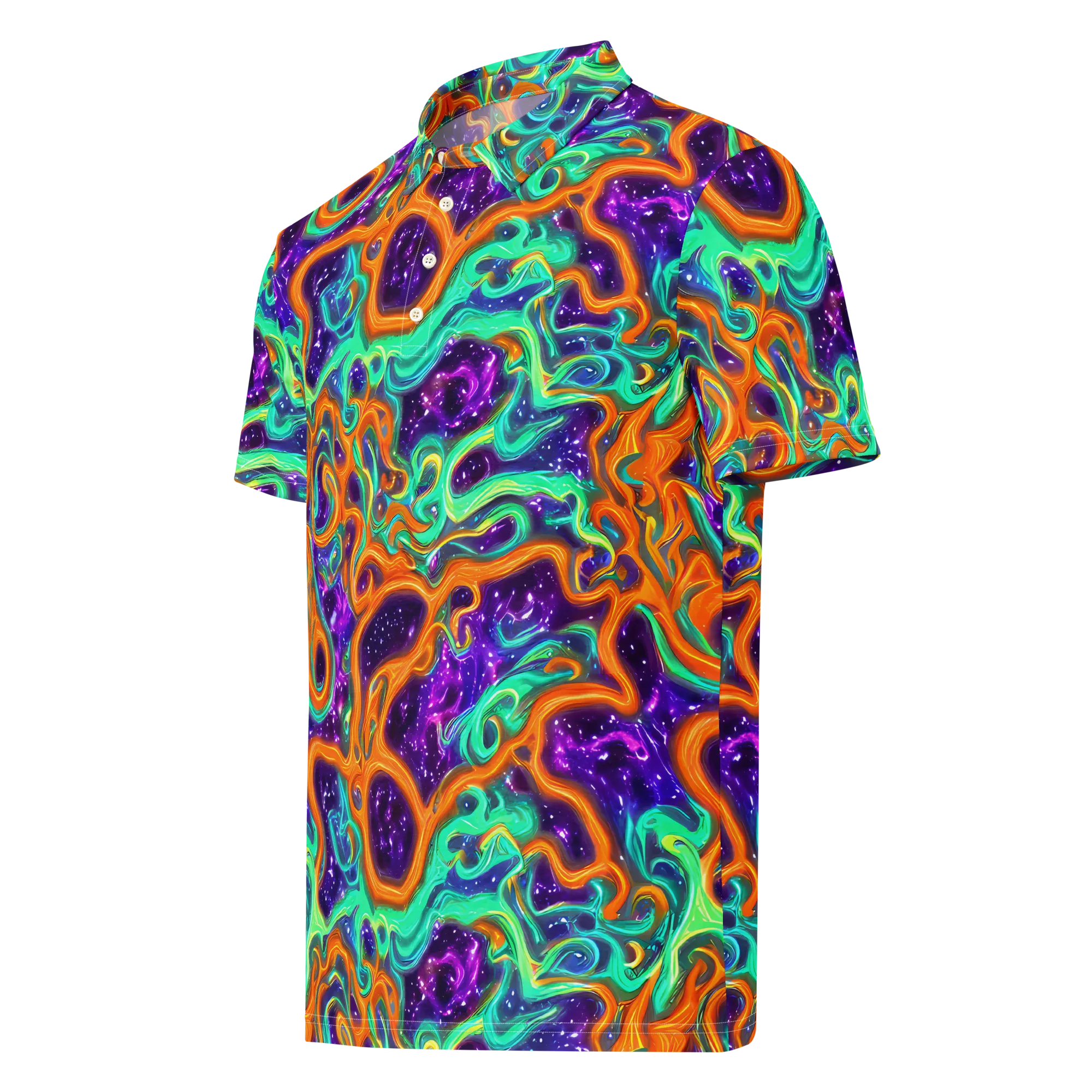 Stellar Lava on Men's Slim Fit Polo Shirt — Left Front
