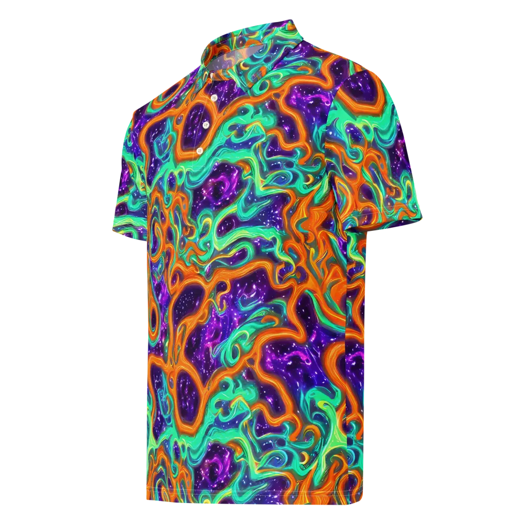 Stellar Lava on Men's Slim Fit Polo Shirt — Left Front