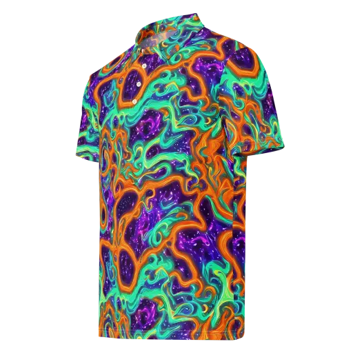 Stellar Lava on a Men's Slim Fit Polo Shirt