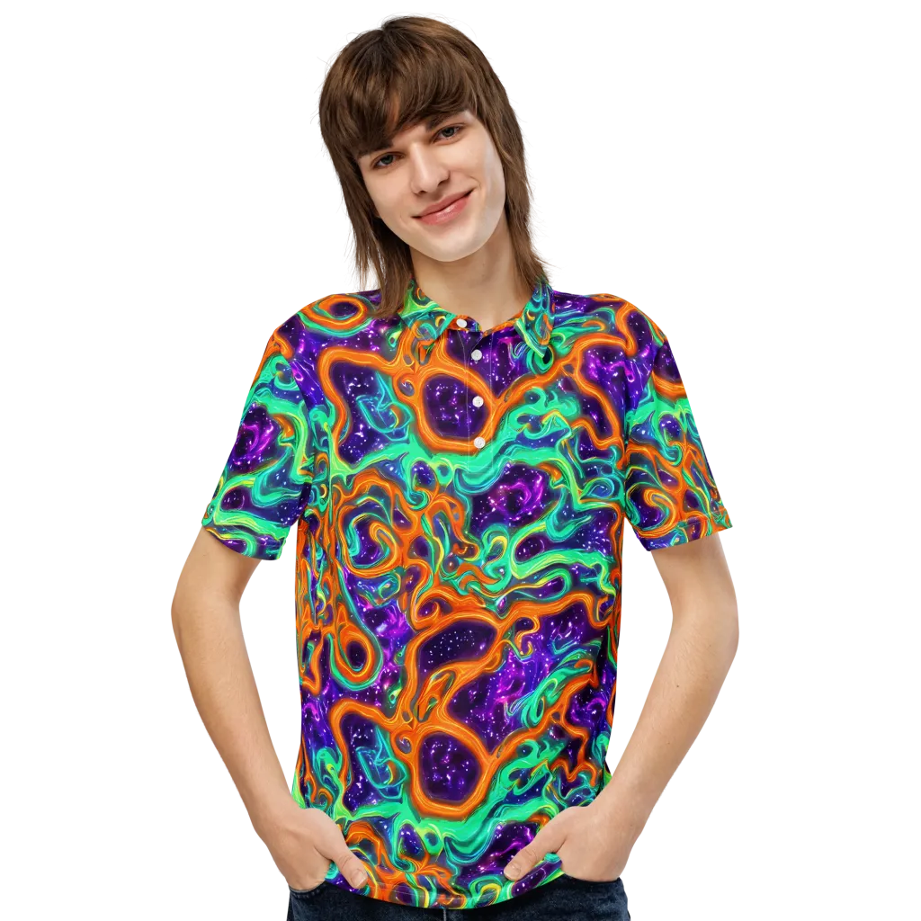 Stellar Lava on Men's Slim Fit Polo Shirt — Front