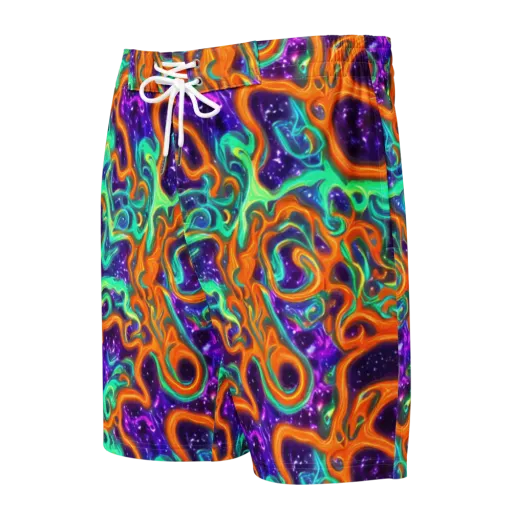 Stellar Lava on a Men's Board Shorts