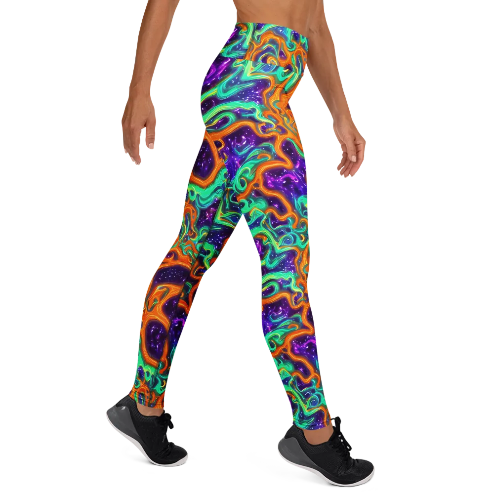 Stellar Lava on Yoga Leggings — Right