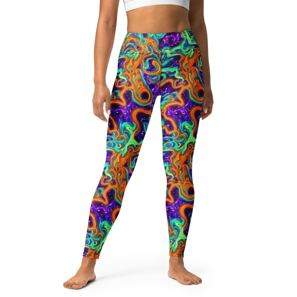 Stellar Lava on Yoga Leggings — Front