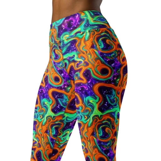 Stellar Lava on a Yoga Leggings