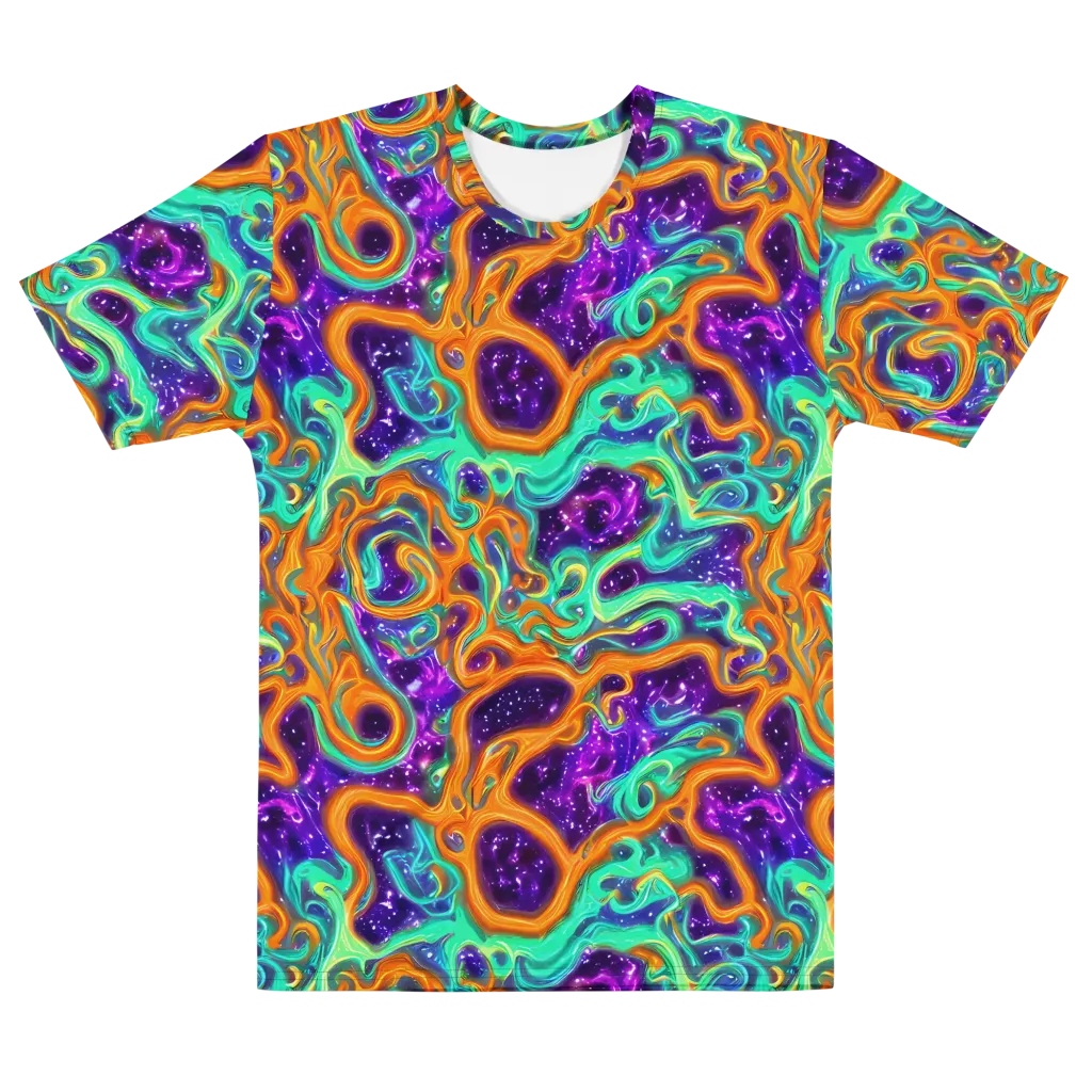 Stellar Lava on Men's Cotton Crew Neck T-Shirt — Front