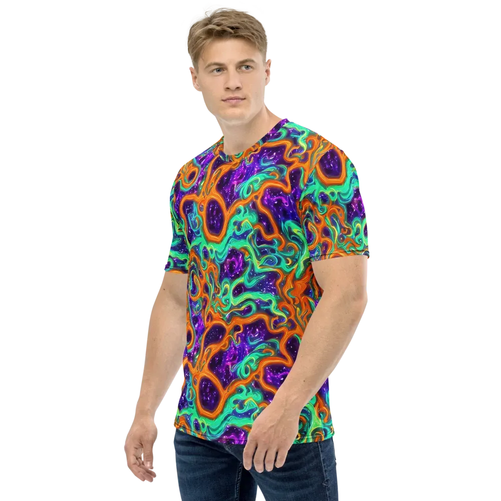 Stellar Lava on Men's Crew Neck T-Shirt — Left