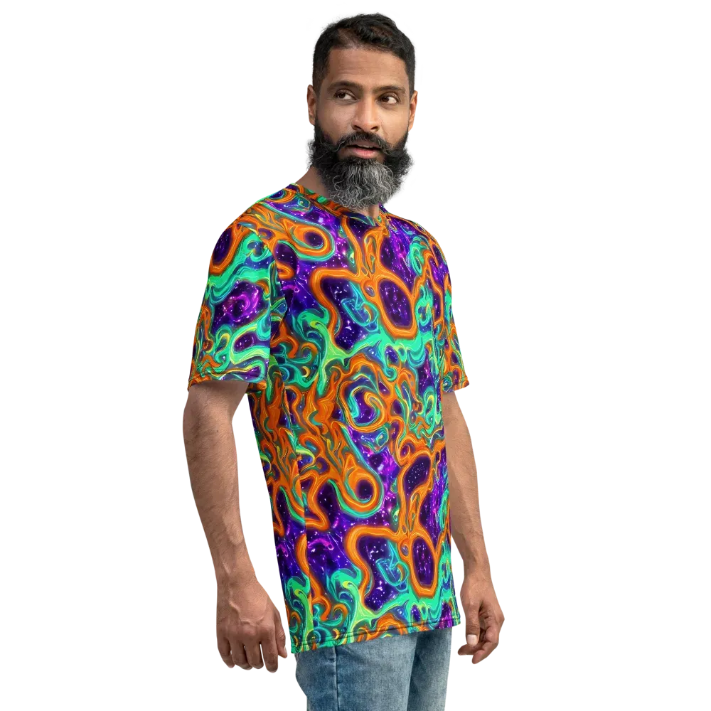 Stellar Lava on Men's Crew Neck T-Shirt — Right