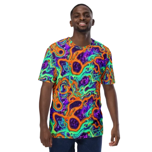 Stellar Lava on a Men's Crew Neck T-Shirt