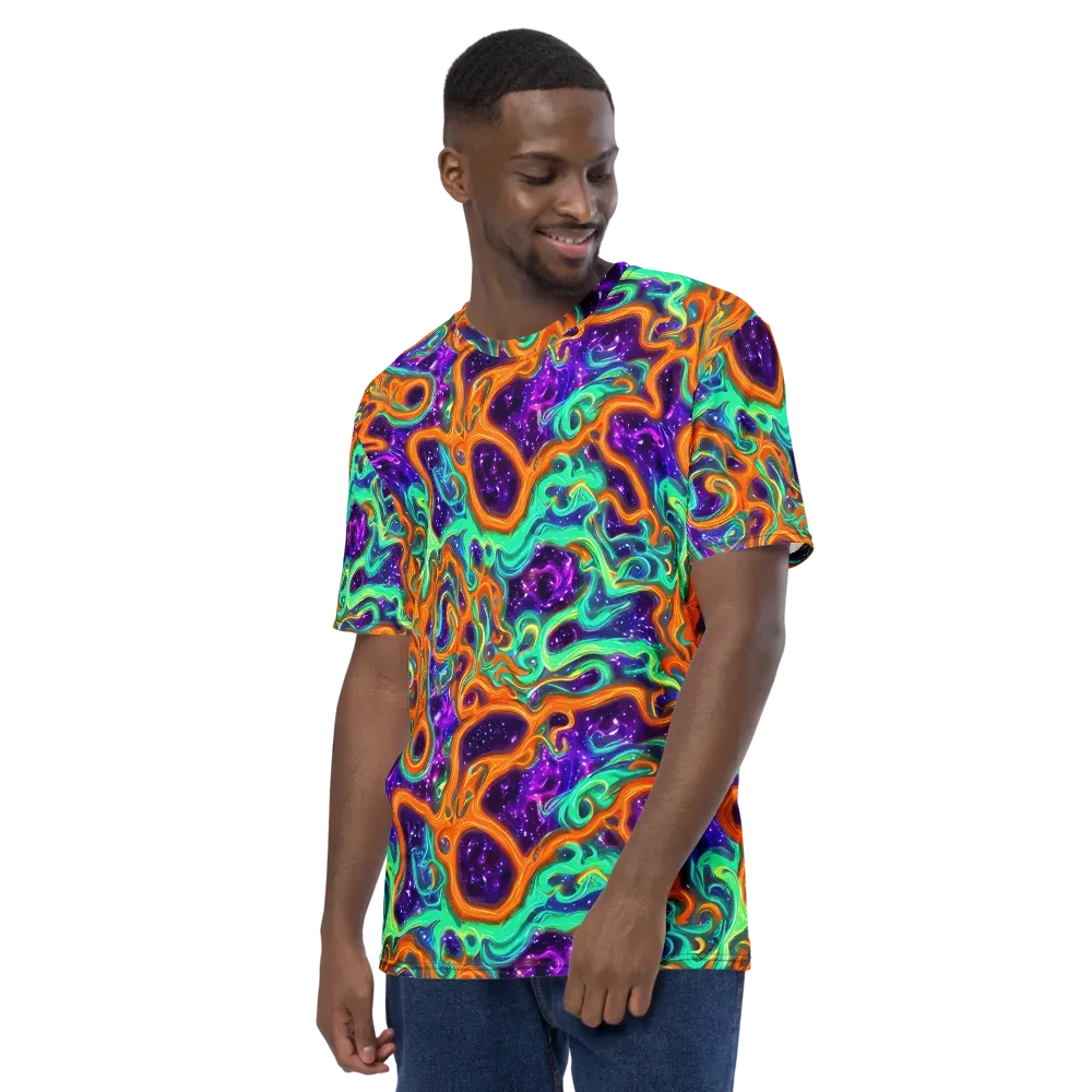 Stellar Lava on Men's Crew Neck T-Shirt — Left