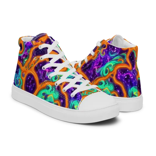 Stellar Lava on a Men's High Top Canvas Shoes