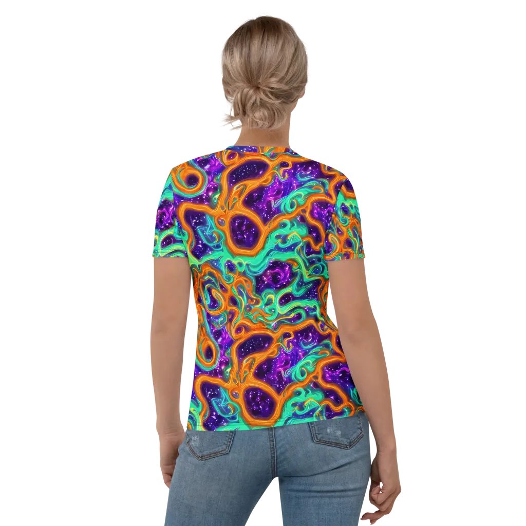 Stellar Lava on Women's Crew Neck T-Shirt — Back