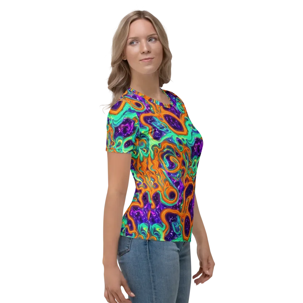 Stellar Lava on Women's Crew Neck T-Shirt — Right