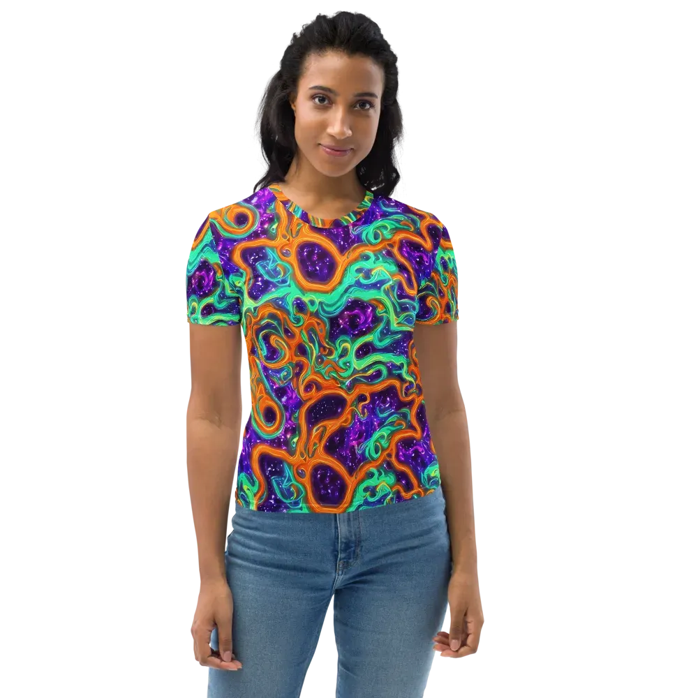 Stellar Lava on Women's Crew Neck T-Shirt — Front